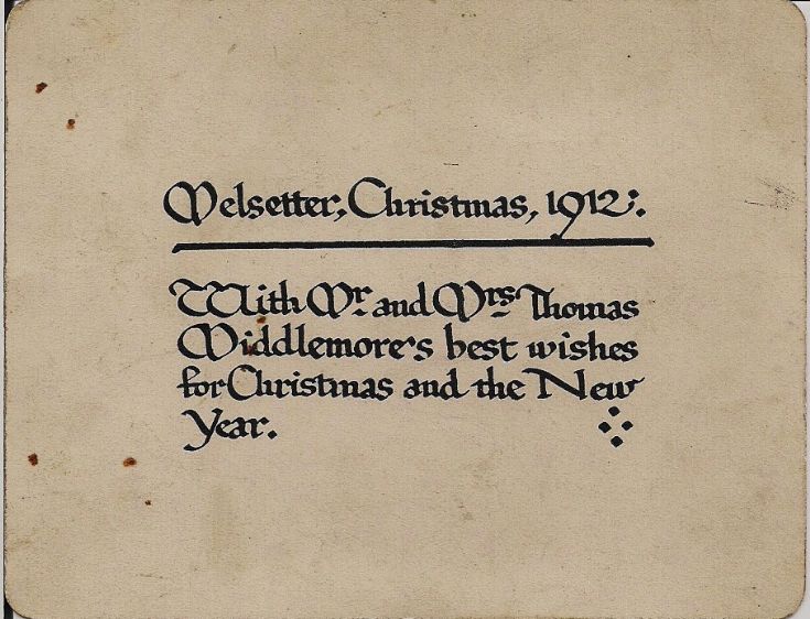 card from Melsetter estate.