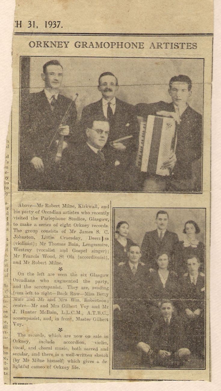 Orkney Gramphone Artistes