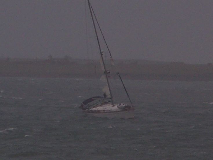 Sheltering yacht, Millbay, Stronsay