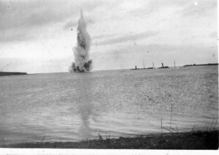 Blockship being blown up