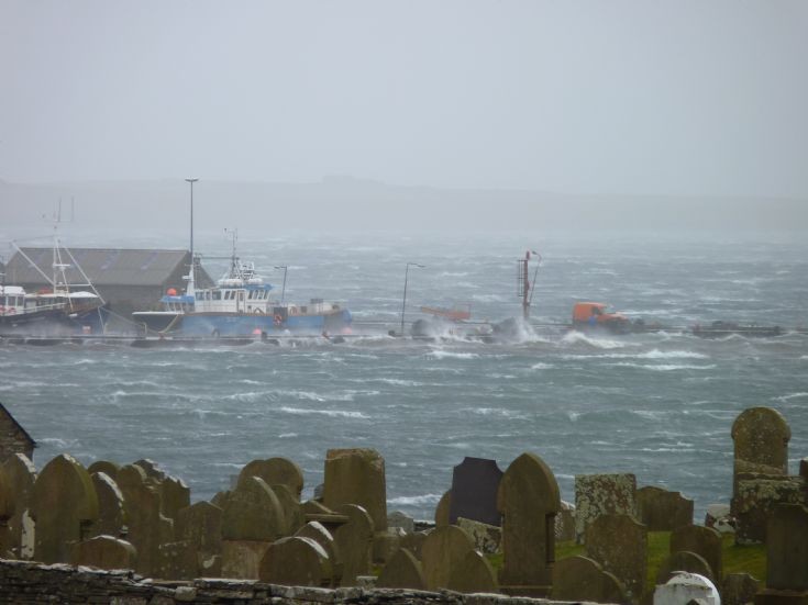 Boats sheltering at Gill Pier Westray