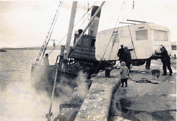 Dental caravan being loaded onto Orcadia