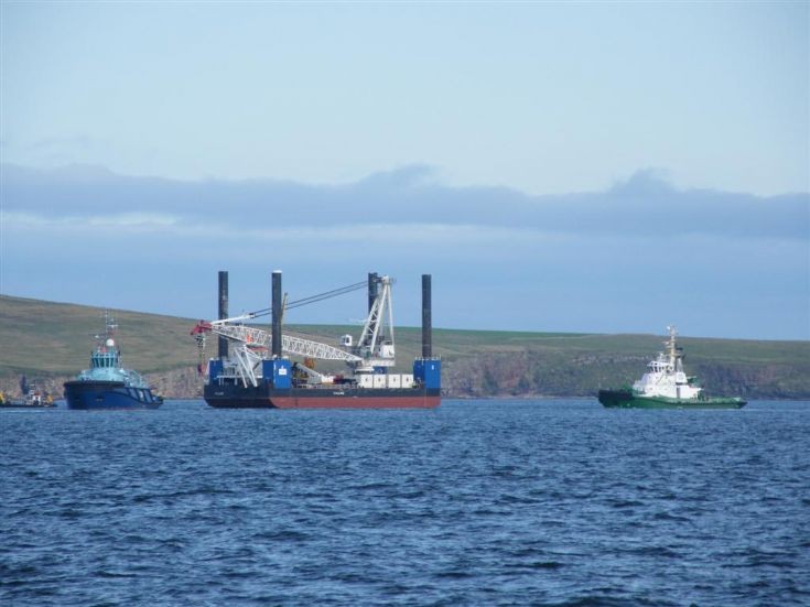 Jack up barge at Falls of Warness