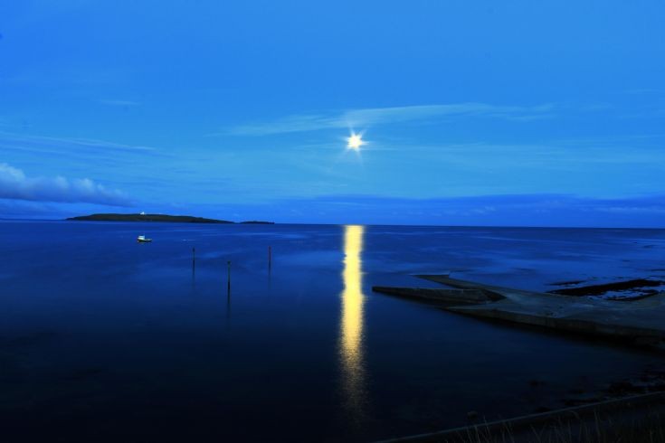 Copinsay in the moonlight