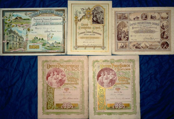 Sabbath School examination certificates