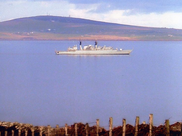 HMS Chatham (F87) in Scapa Flow