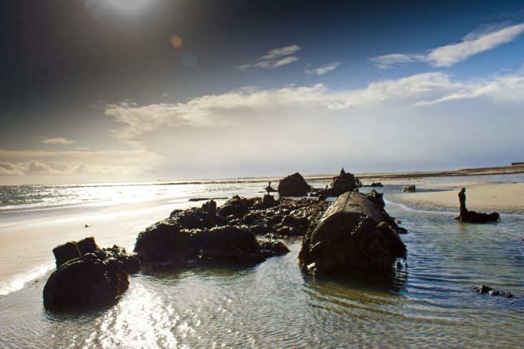 Wrecked destroyer Bay of Lopness