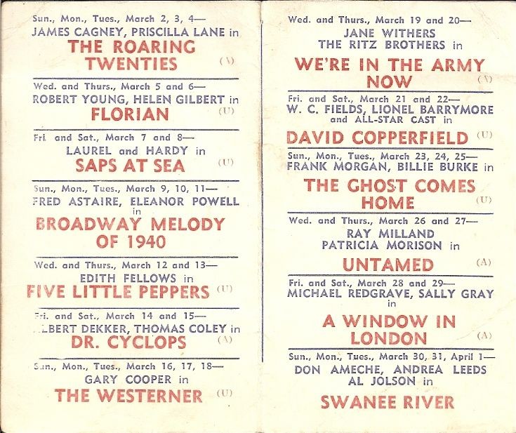 Albert Kinema programme
