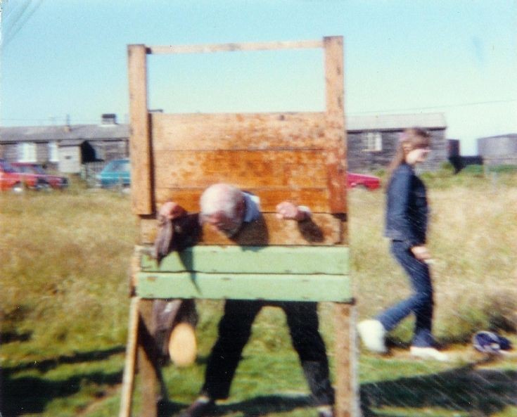 Rev. Ewen Traill in the stocks