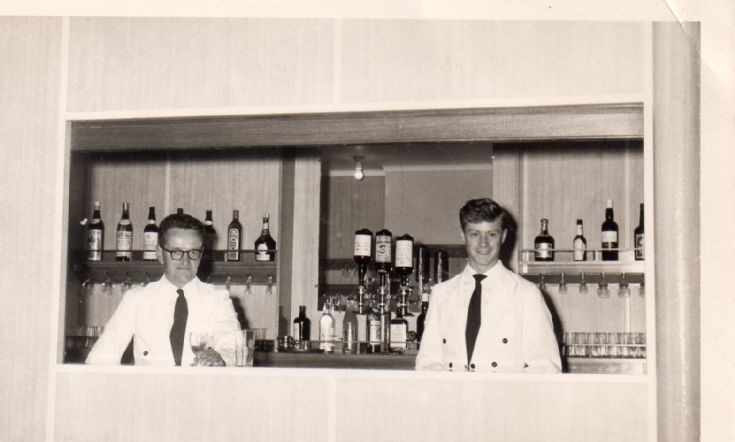Behind the bar of the Orcadia