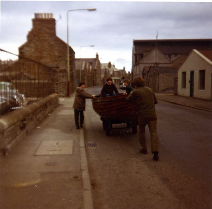 Sea cadet dinghy on the Back Road