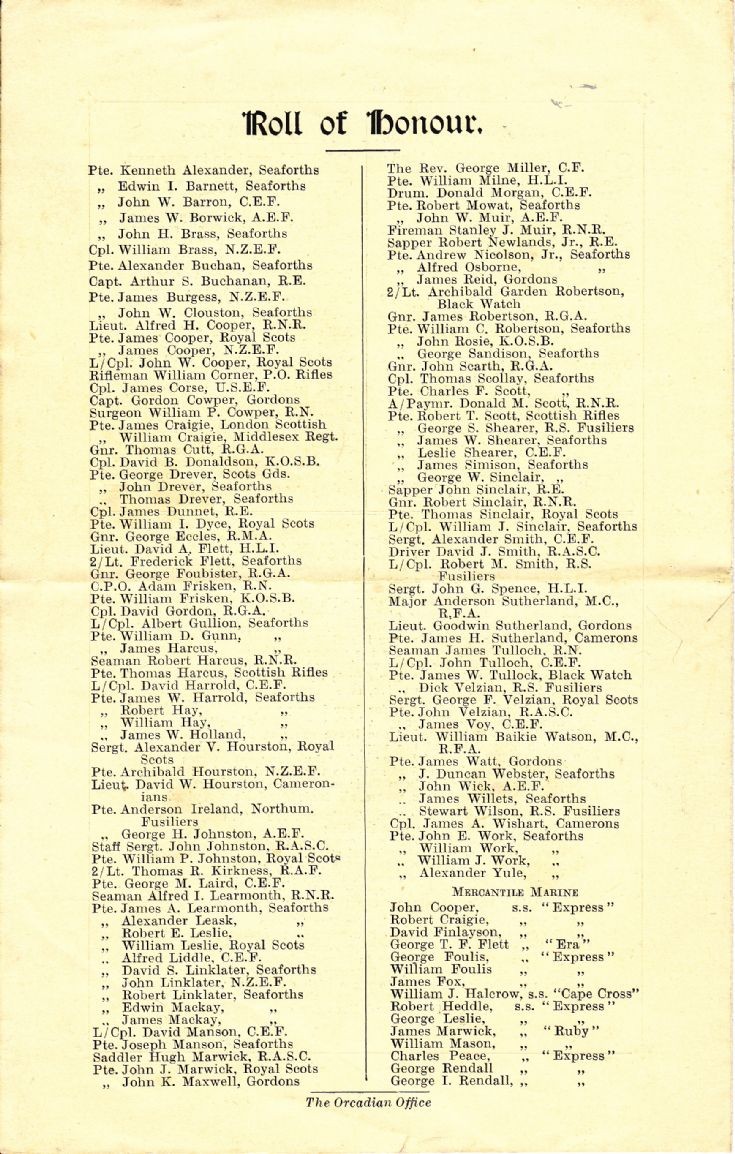 Kirkwall War Memorial unveiling page 4