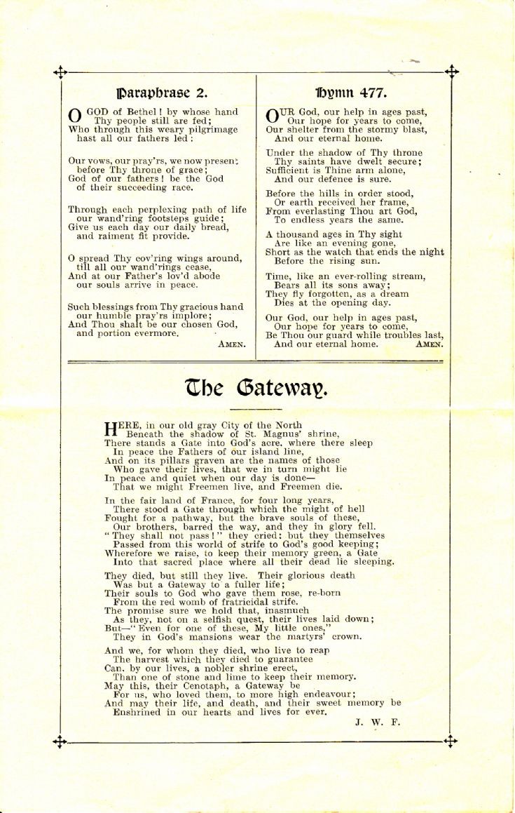 Kirkwall War Memorial unveiling page 3