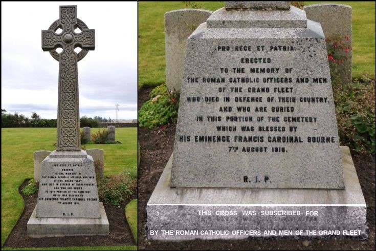 Memorial cross, R N Cemetery Lyness