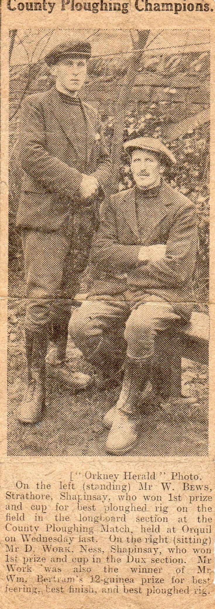 County Ploughing match held at Orquil, St Ola