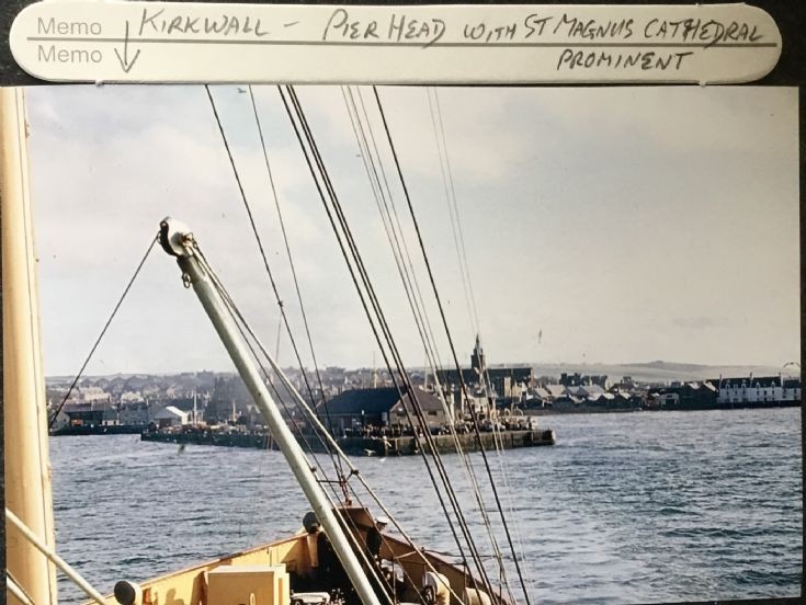 Kirkwall Pierhead 1960 with Cathedral Spire