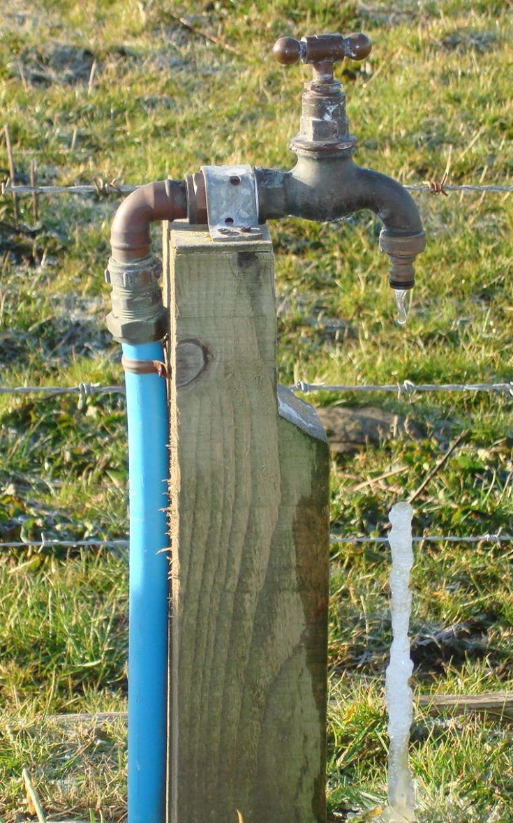 Icicle below drippy tap