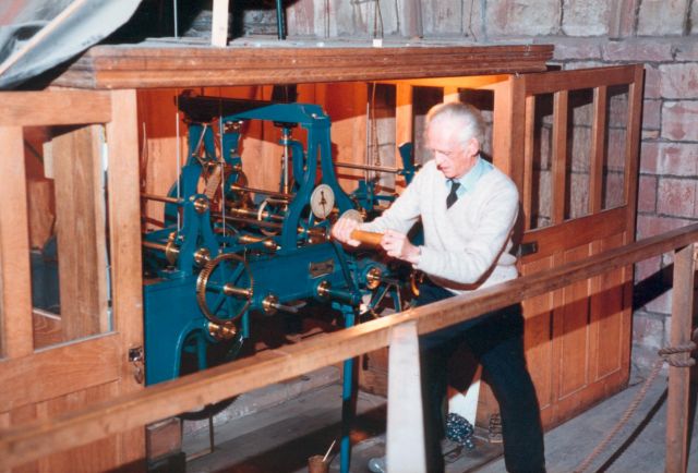 John Windwick winding Cathedral clock