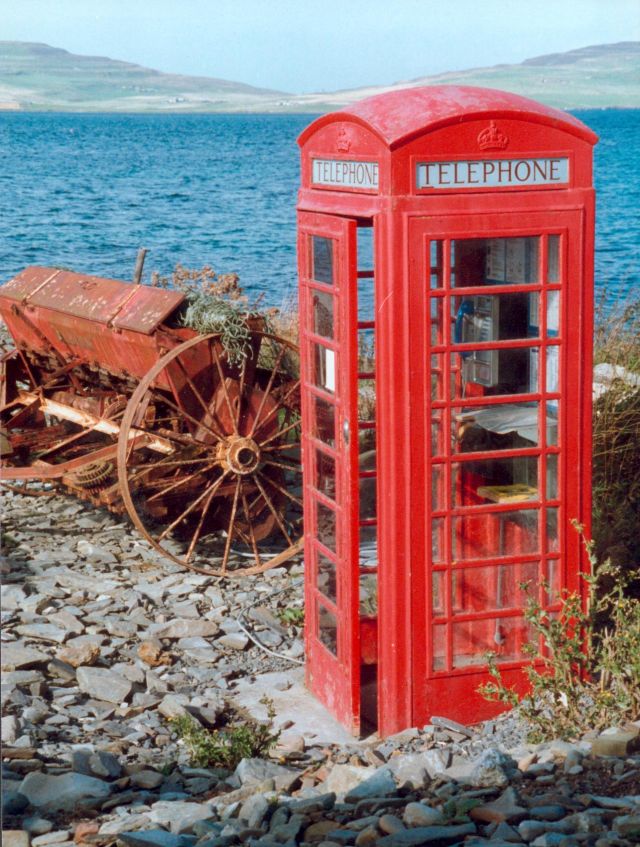 Phone box on EGILSAY pier