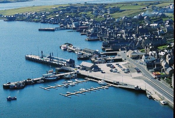 Stromness harbour from the air...