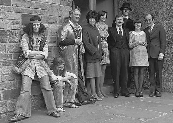 Kirkwall Arts Club cast members outside the Club