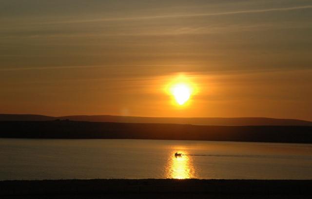Sun rising over Rousay Sound