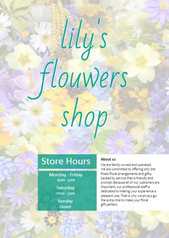 Flowers _ 020 _ 1P _ Flyer A4