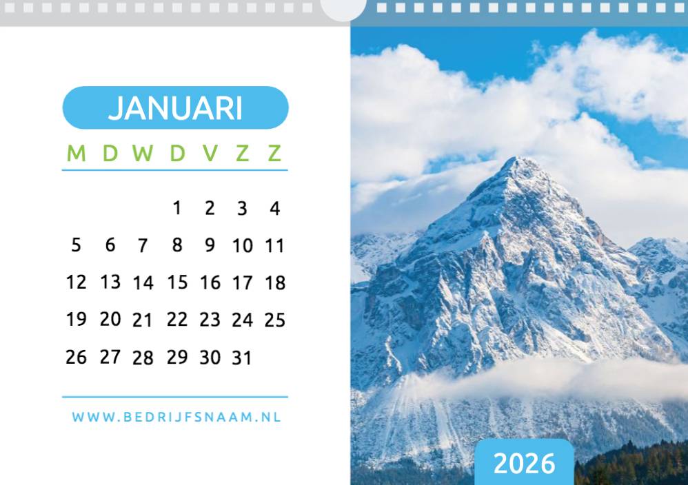 Calendar-A4-L _ 12 pages _ 1 NL