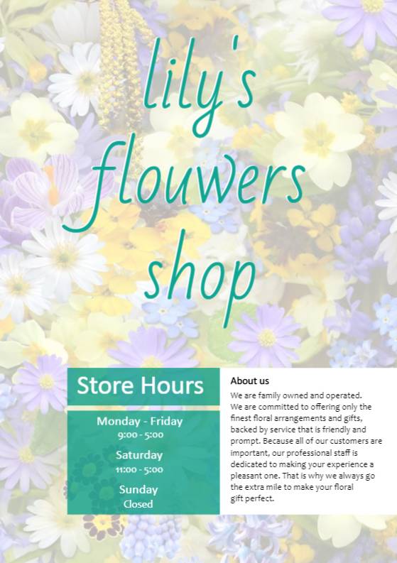 Flowers _ 020 _ 1P _ Flyer A7