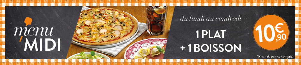 restaurant Tablapizza - midi Menu midi Tablapizza à 9.90 euros