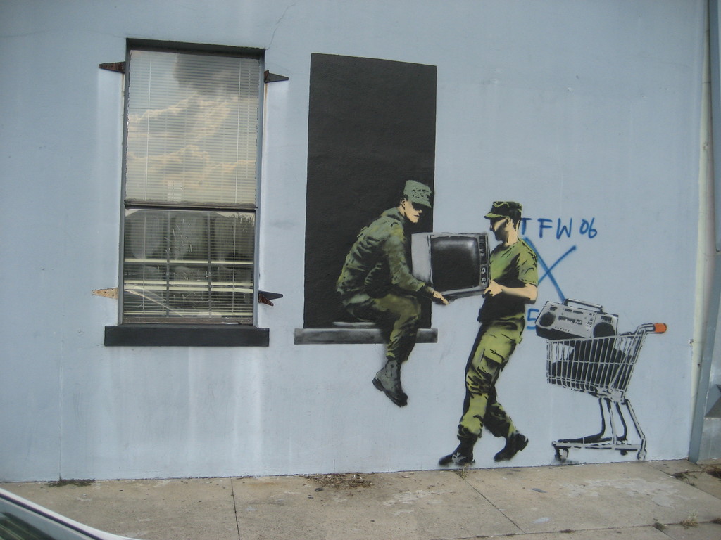 Banksy looters new orleans