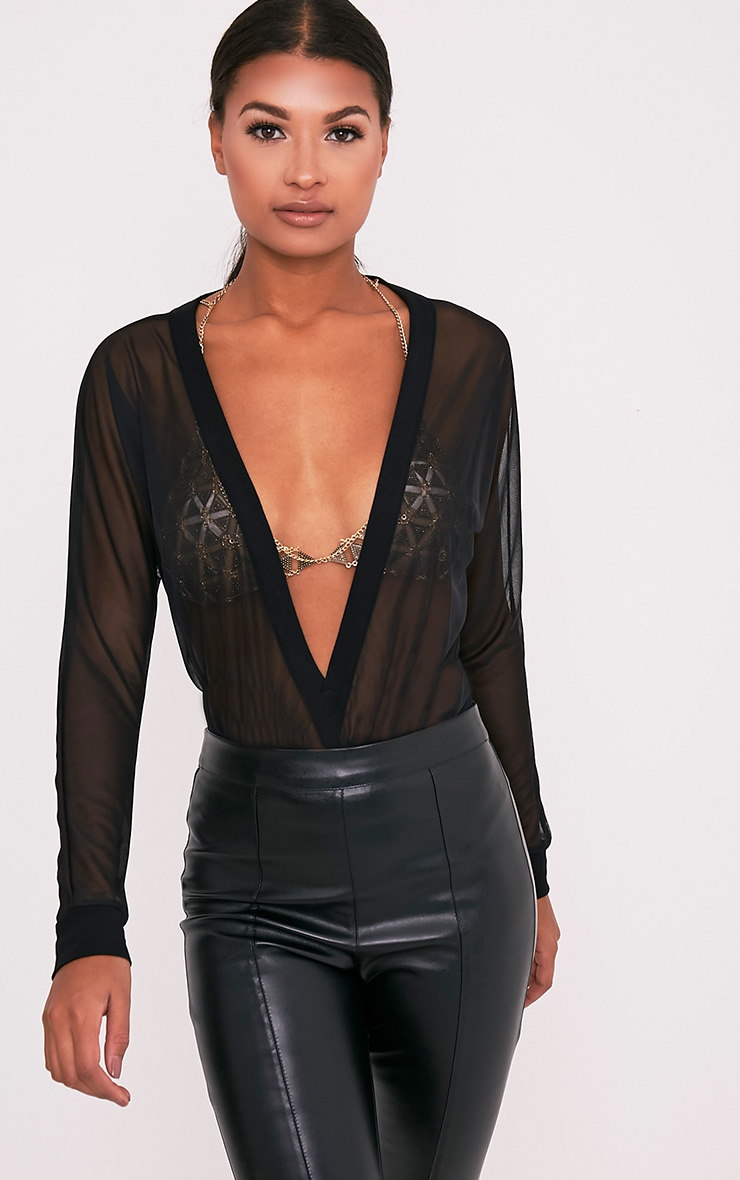 Black plunge mesh cut out body 9 weeks spain