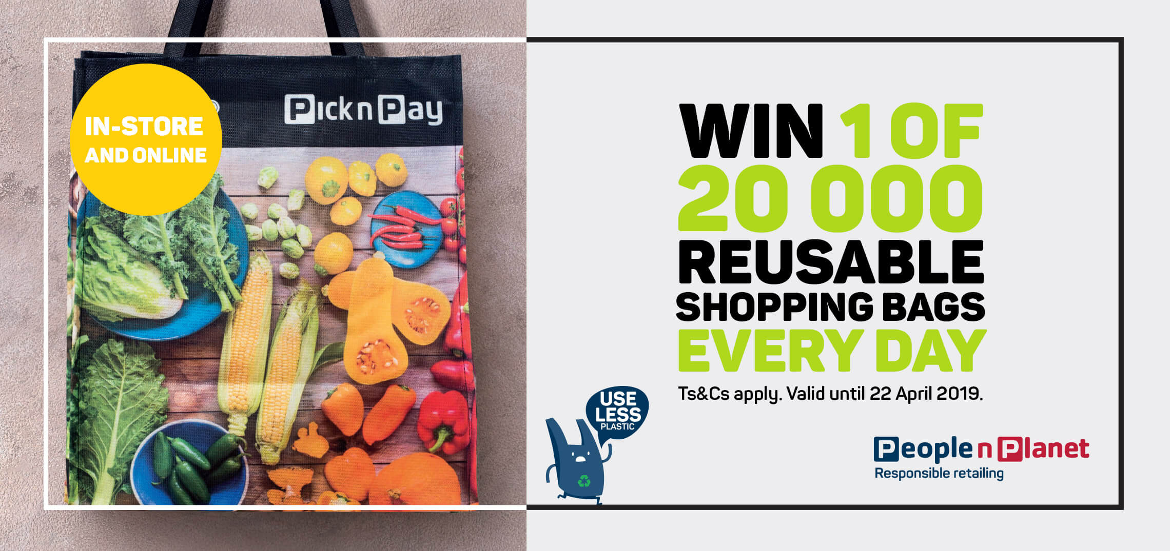 Win 1 of 20 000 reusable shopping bags every day