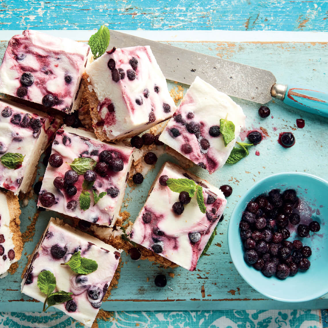 Frozen Blueberry Yoghurt Slices