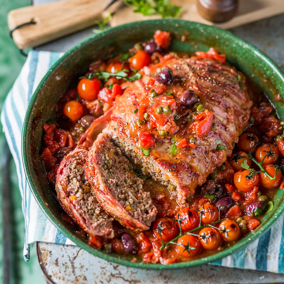 Beef and bacon meatloaf