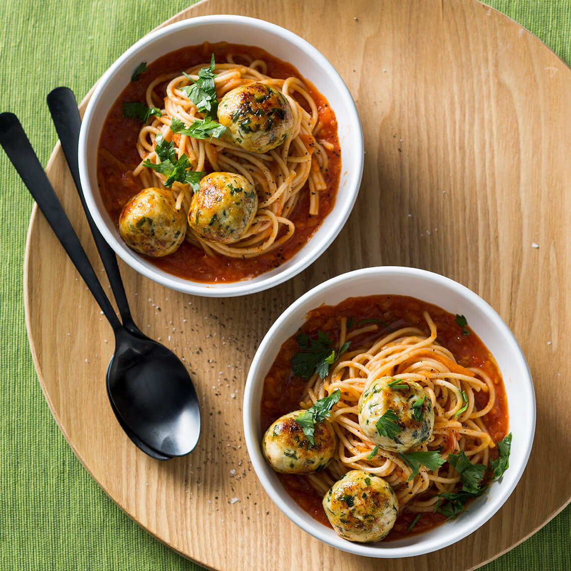 Cheesy chicken meatballs and spaghetti Recipes Pick n Pay