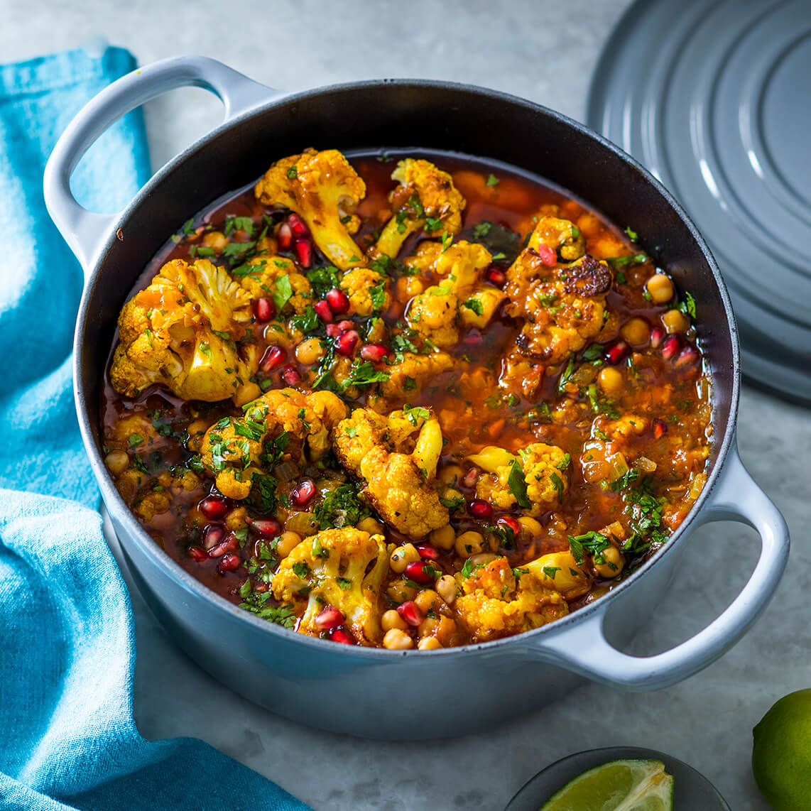 Tandoori cauliflower and chickpea curry