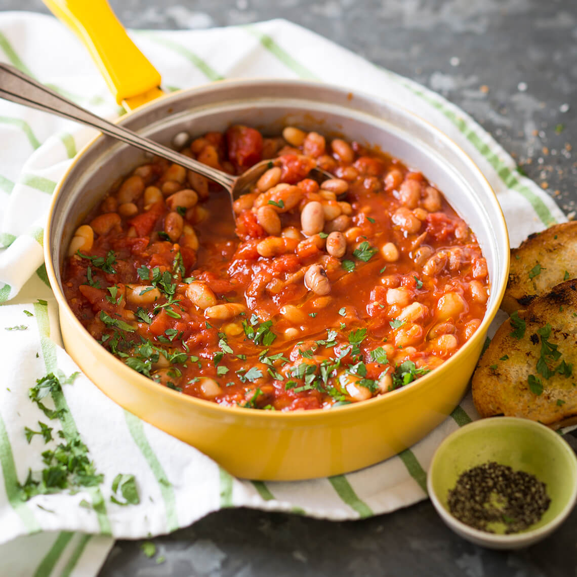 Tuscan tomato-bean bake