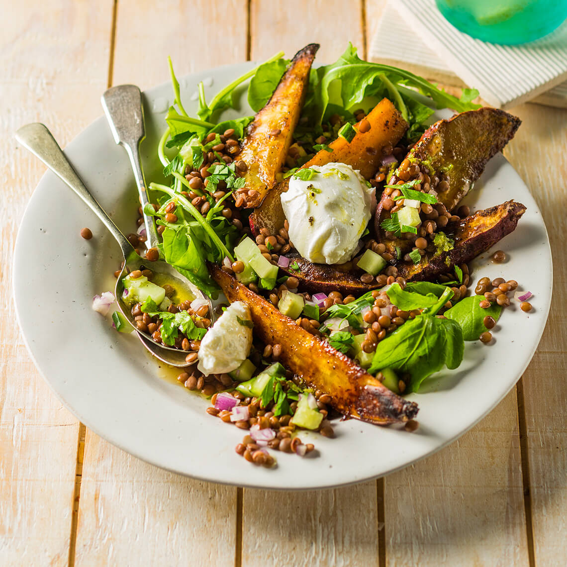 Lentil and sweet potato salad