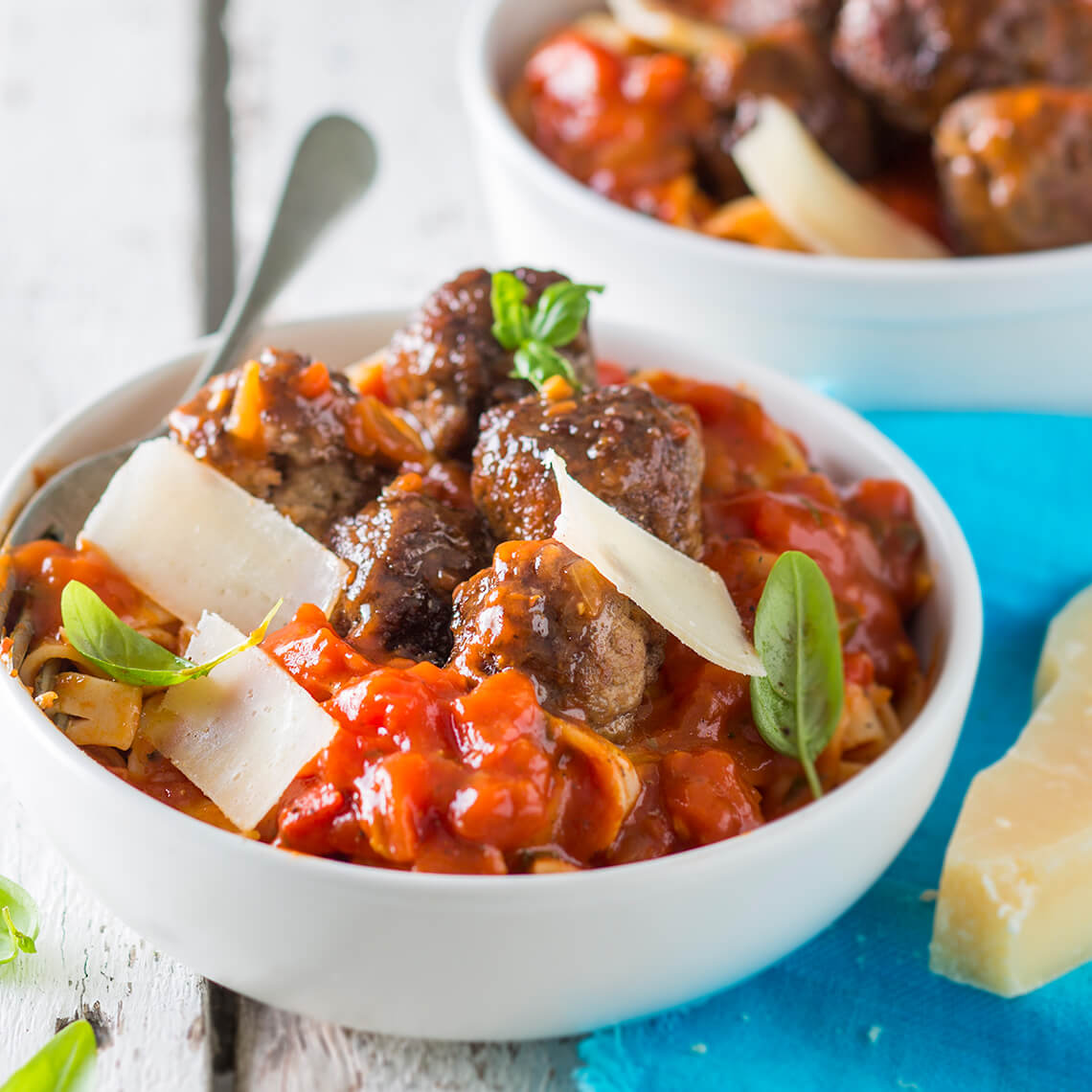 Napoletana meatballs and pasta