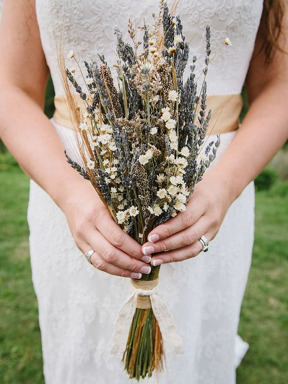 Dried wildflowers bridal bouquet