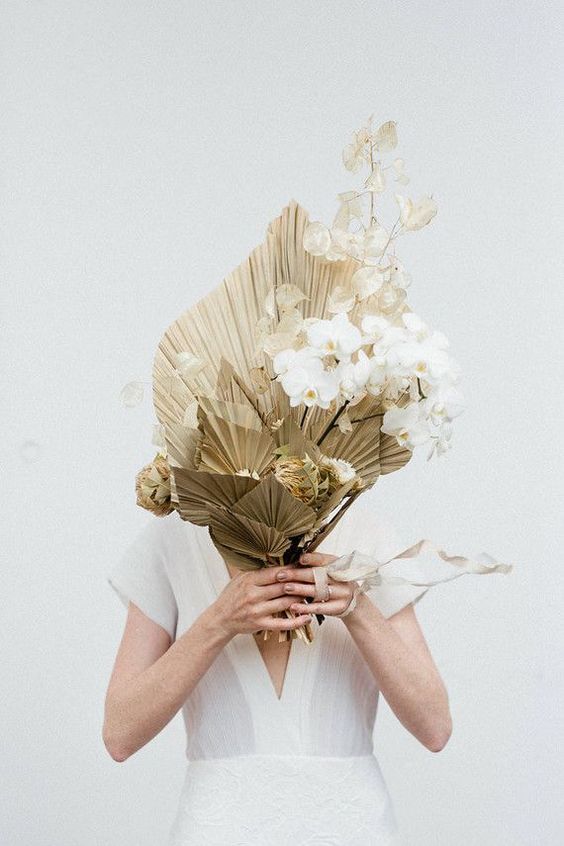 Modern orchid wedding bouquet