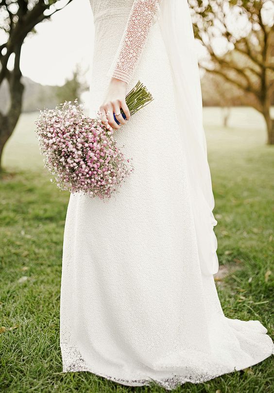 pink bridal mono bouquet