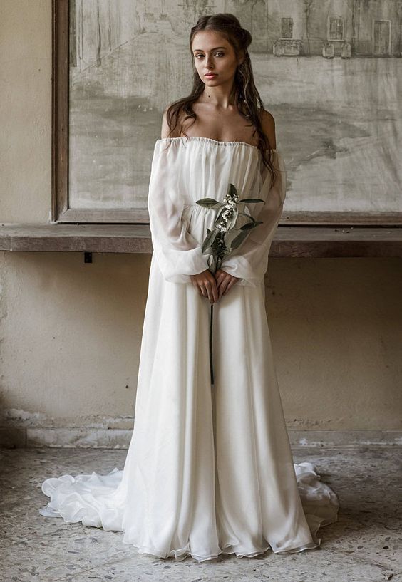 boho wedding dress idea