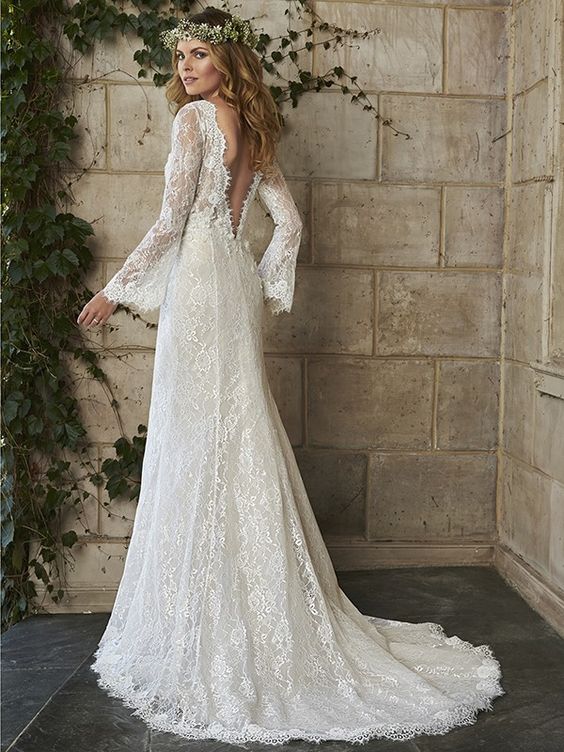 rustic boho wedding dress idea