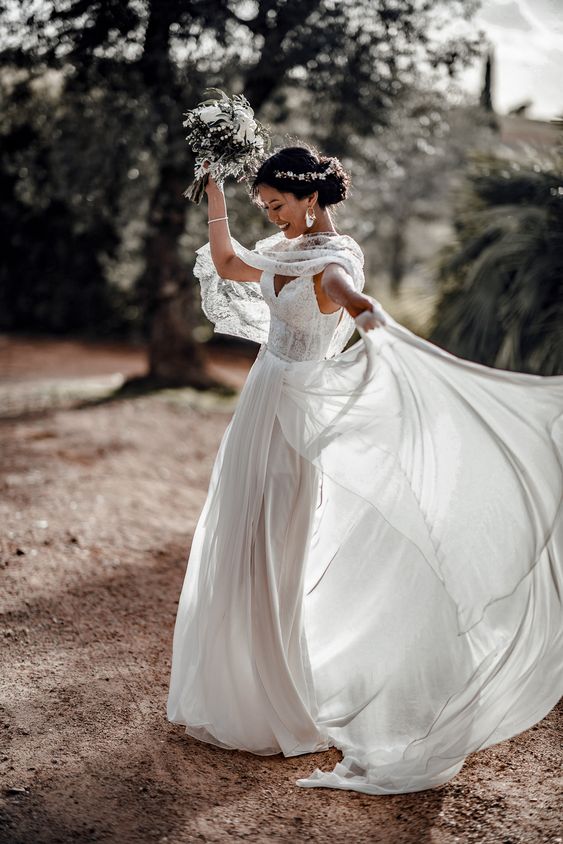 boho wedding dress idea