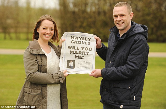 newspaper marriage proposal idea