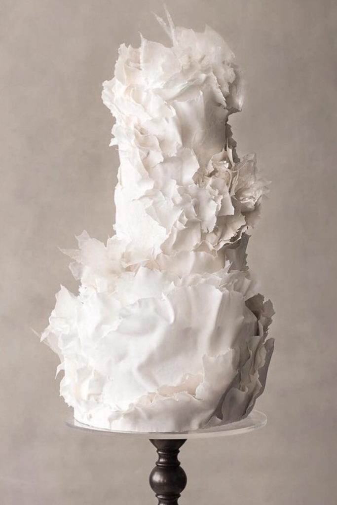 White Textured Wedding Cake