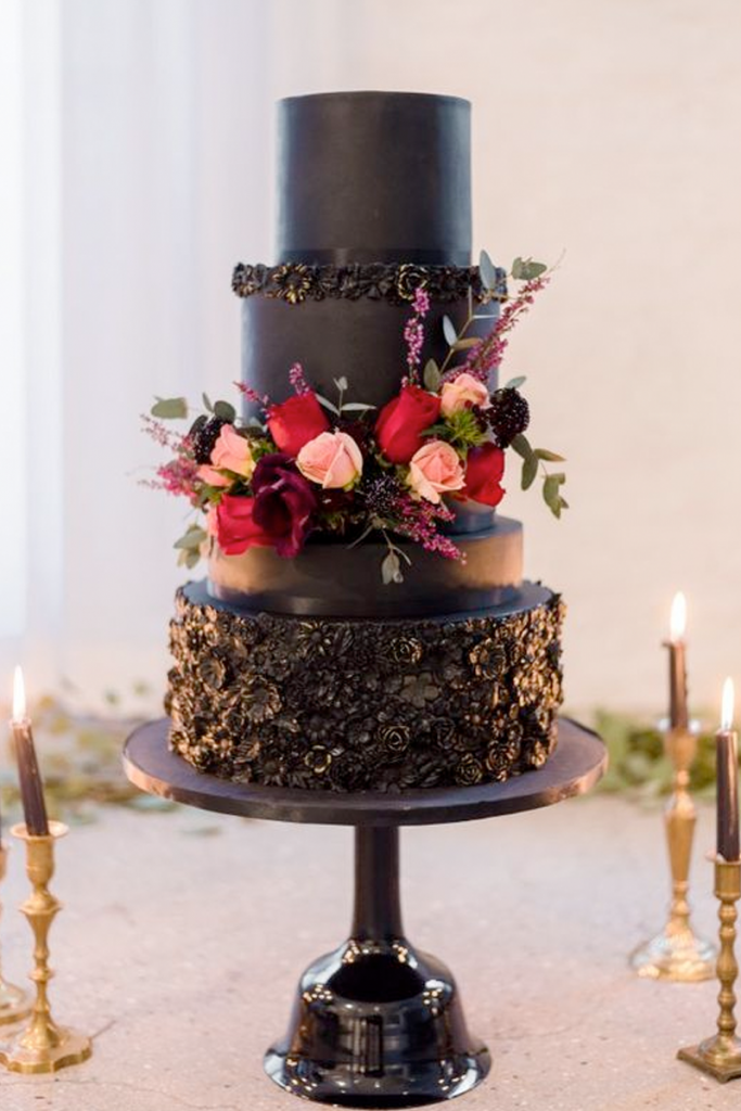 Black and Red Wedding Cake