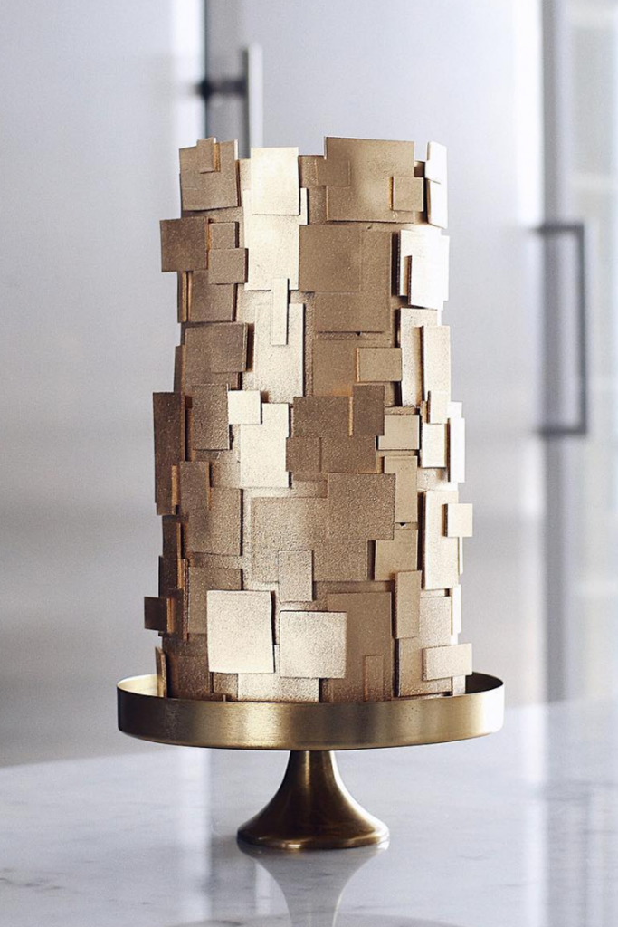 Modern gold Geometric Wedding Cake